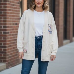 Peter Max Neo Max Vintage Oversized Sweatshirt Cardigan Size S